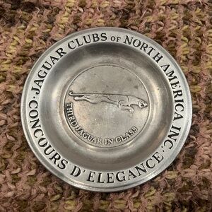 Jaguar Club of North America Third in Class Wilton Pewter Plate Trophy Vntg Jag